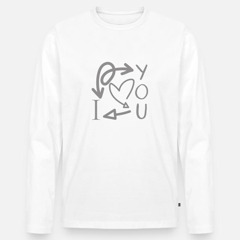 Ich liebe dich - Männer Premium Bio Langarmshirt - Weiß