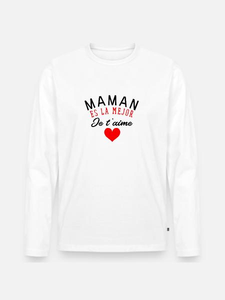 Joyeux anniversaire maman - T-shirt manches longues Premium bio Homme - blanc