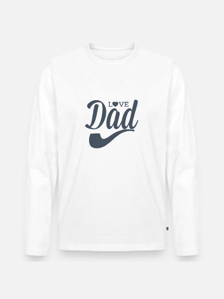 Love dad - T-shirt manches longues Premium bio Homme - blanc