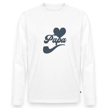 J'aime papa - T-shirt manches longues Premium bio Homme - blanc - Devant - Nico (187cm)