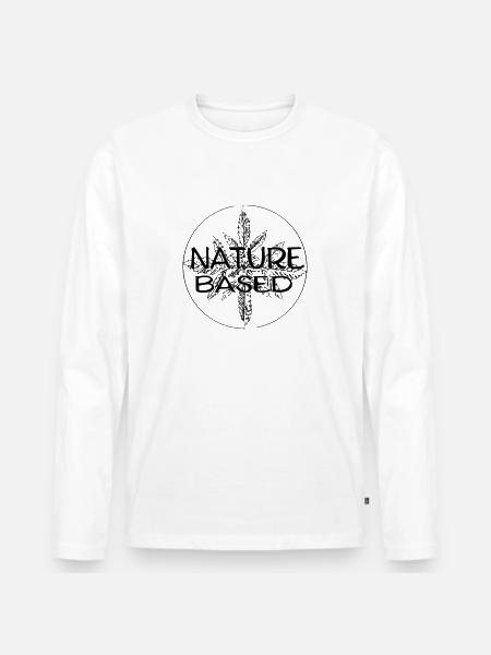 Nature based hemp plant - Men's Premium Organic Long Sleeve Shirt - white