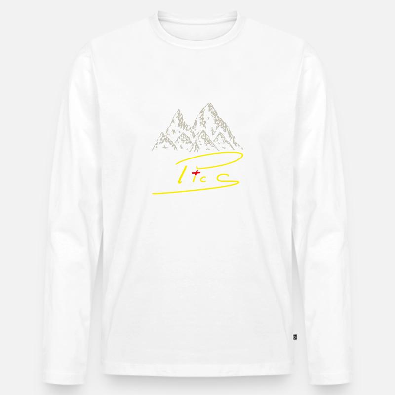 Bilder+ - Männer Premium Bio Langarmshirt - Weiß