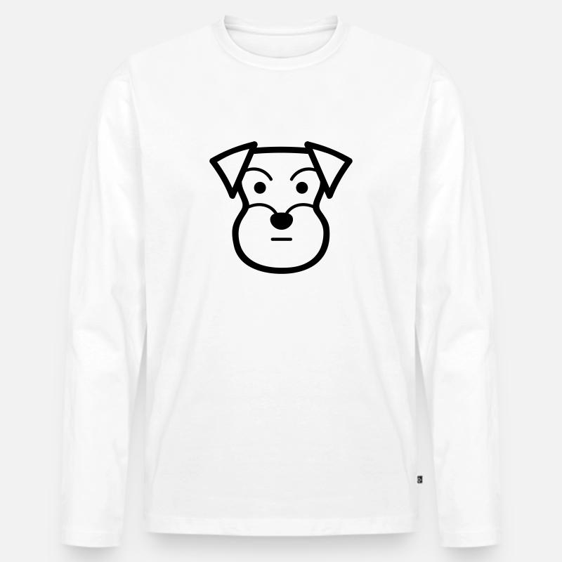 Schnauzer - Männer Premium Bio Langarmshirt - Weiß