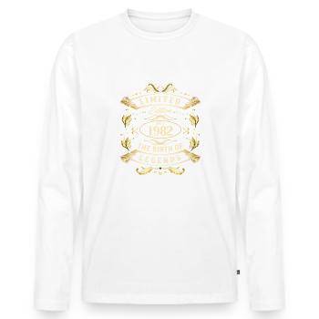 Juli 1982 - 40. Geburtstag Geschenk. Awesome. - Männer Premium Bio Langarmshirt - Weiß - Vorne - Nico (187cm)