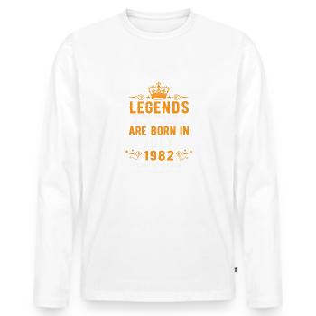 Juli 1982 - 40. Geburtstag Geschenk. Awesome. - Männer Premium Bio Langarmshirt - Weiß - Vorne - Nico (187cm)