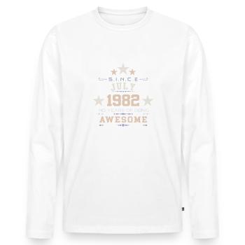 Juillet 1982 - Cadeau du 40e anniversaire. Génial. - T-shirt manches longues Premium bio Homme - blanc - Devant - Nico (187cm)