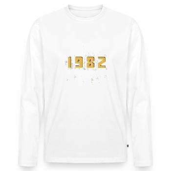 July 1982 - 40th birthday gift. Awesome. - Men's Premium Organic Long Sleeve Shirt - white - Front - Nico (187cm)