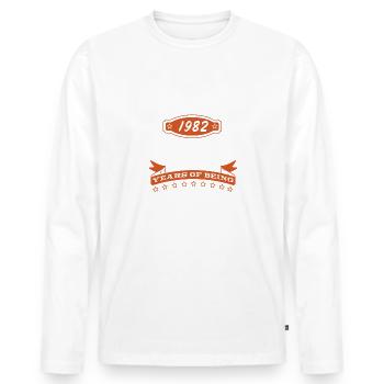 Août 1982 - Cadeau du 40e anniversaire. Génial. - T-shirt manches longues Premium bio Homme - blanc - Devant - Nico (187cm)