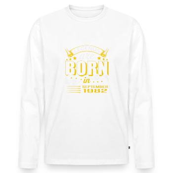 Septembre 1982 - cadeau du 40e anniversaire. Génial. - T-shirt manches longues Premium bio Homme - blanc - Devant - Nico (187cm)