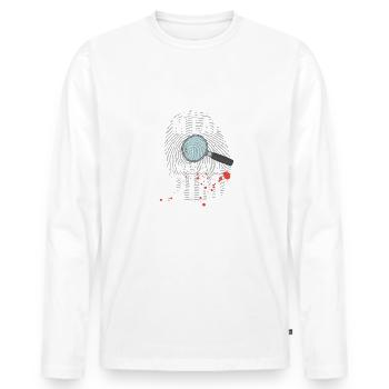 Spurensicherung - Kripo Polizei Kriminaltechnik - Männer Premium Bio Langarmshirt - Weiß - Vorne - Nico (187cm)