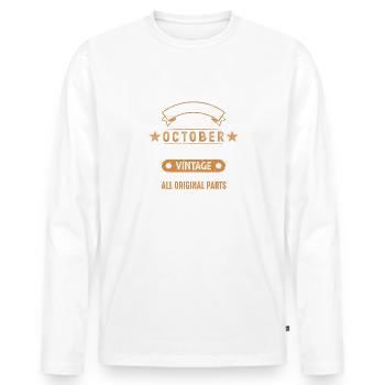 Octobre 1962 - Cadeau du 60e anniversaire. Légende. - T-shirt manches longues Premium bio Homme - blanc - Devant - Nico (187cm)