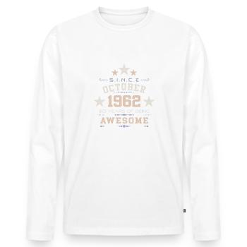 Octobre 1962 - Cadeau du 60e anniversaire. Légende. - T-shirt manches longues Premium bio Homme - blanc - Devant - Nico (187cm)