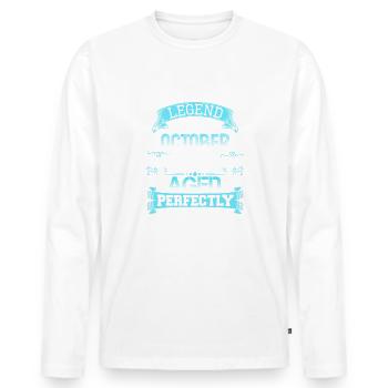 Octobre 1982 - Cadeau du 40e anniversaire. Légende. - T-shirt manches longues Premium bio Homme - blanc - Devant - Nico (187cm)