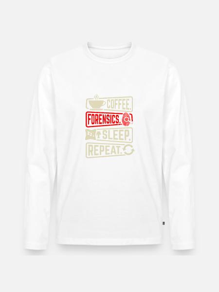 Spurensicherung - Kripo Polizei Kriminaltechnik - Männer Premium Bio Langarmshirt - Weiß
