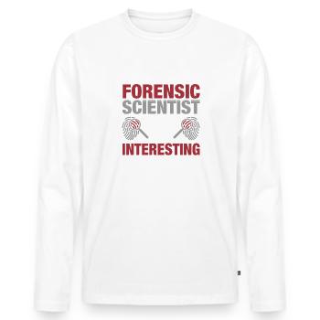 Spurensicherung - Kripo Polizei Kriminaltechnik - Männer Premium Bio Langarmshirt - Weiß - Vorne - Nico (187cm)
