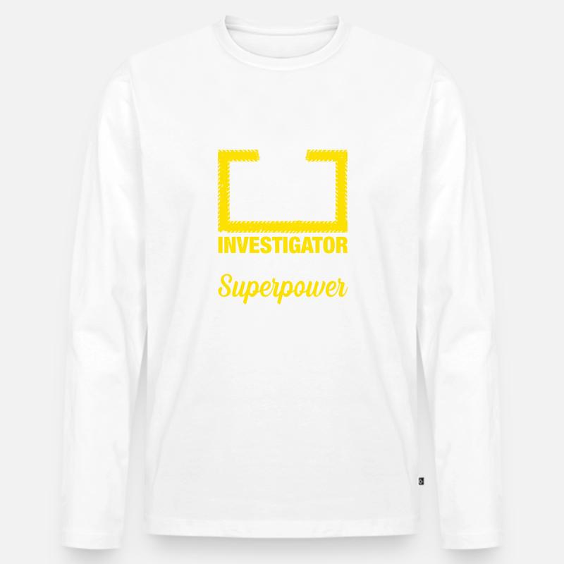 Spurensicherung - Kripo Polizei Kriminaltechnik - Männer Premium Bio Langarmshirt - Weiß