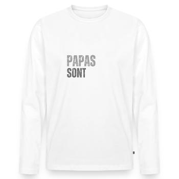 T-shirt Rugby Meilleur papa - T-shirt manches longues Premium bio Homme - blanc - Devant - Nico (187cm)