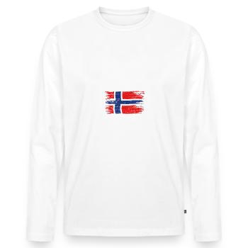AVIK 2024 Fishing Tour Norway - Men's Premium Organic Long Sleeve Shirt - white - Front - Nico (187cm)