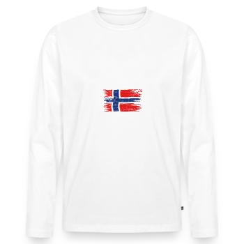 HITRA 2024 - Fishing Tour Norway Customizable - Men's Premium Organic Long Sleeve Shirt - white - Front - Nico (187cm)