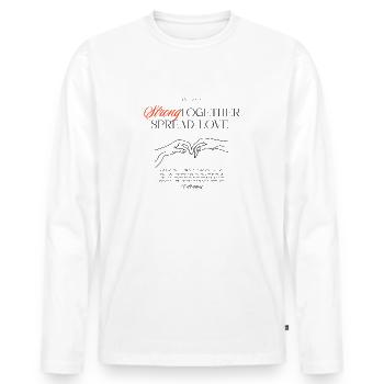 Forts, ensemble, répandent l’amour - T-shirt manches longues Premium bio Homme - blanc - Devant - Nico (187cm)