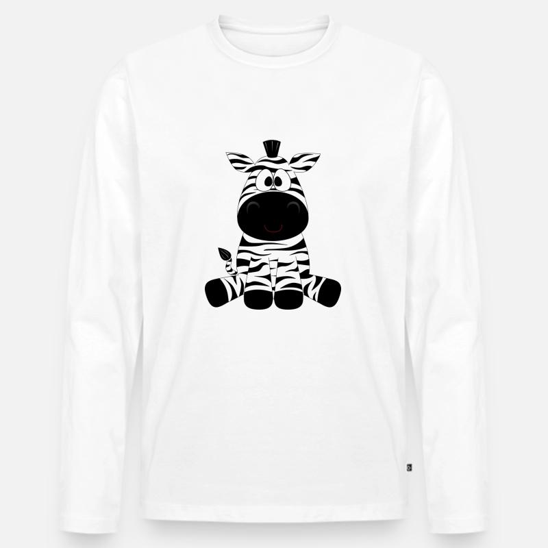 Zebra - Männer Premium Bio Langarmshirt - Weiß