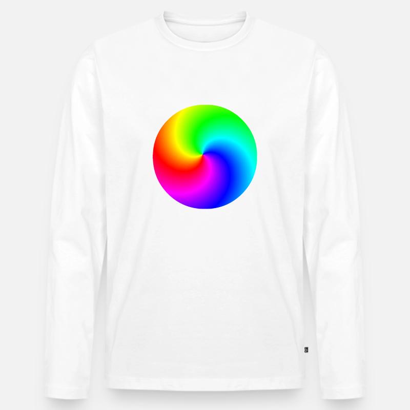 Spirale Regenbogen bunt Geschenkidee - Männer Premium Bio Langarmshirt - Weiß