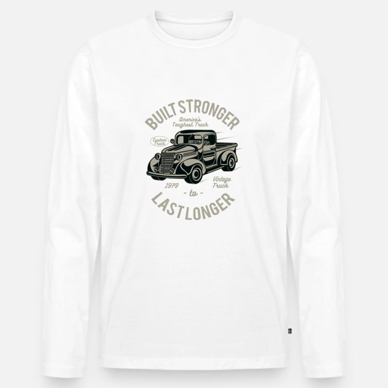 Built Stronger - Männer Premium Bio Langarmshirt - Weiß