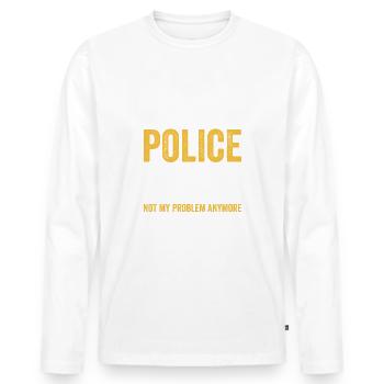 RETIRED POLICE OFFICER COP in pension pension - Men's Premium Organic Long Sleeve Shirt - white - Front - Nico (187cm)