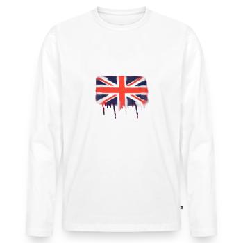 angleterre,londres,drapeau,angleterre,graffiti,royaume-uni - T-shirt manches longues Premium bio Homme - blanc - Devant - Nico (187cm)