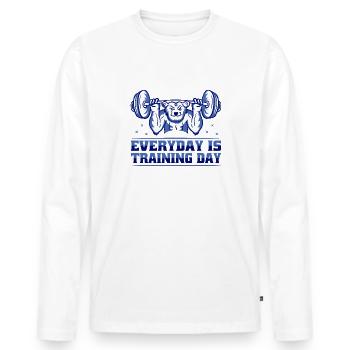 Everyday Is Training Day Workout Motivation Gym - Men's Premium Organic Long Sleeve Shirt - white - Front - Nico (187cm)