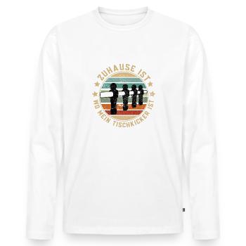 Zuhause ist wo mein Tischkicker Kickern Wuzzler - Männer Premium Bio Langarmshirt - Weiß - Vorne - Nico (187cm)