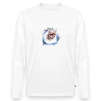 fuchs ,Graffiti, Malerei,fuchs,ich liebe schnee - Männer Premium Bio Langarmshirt - Weiß - Vorne - Nico (187cm)