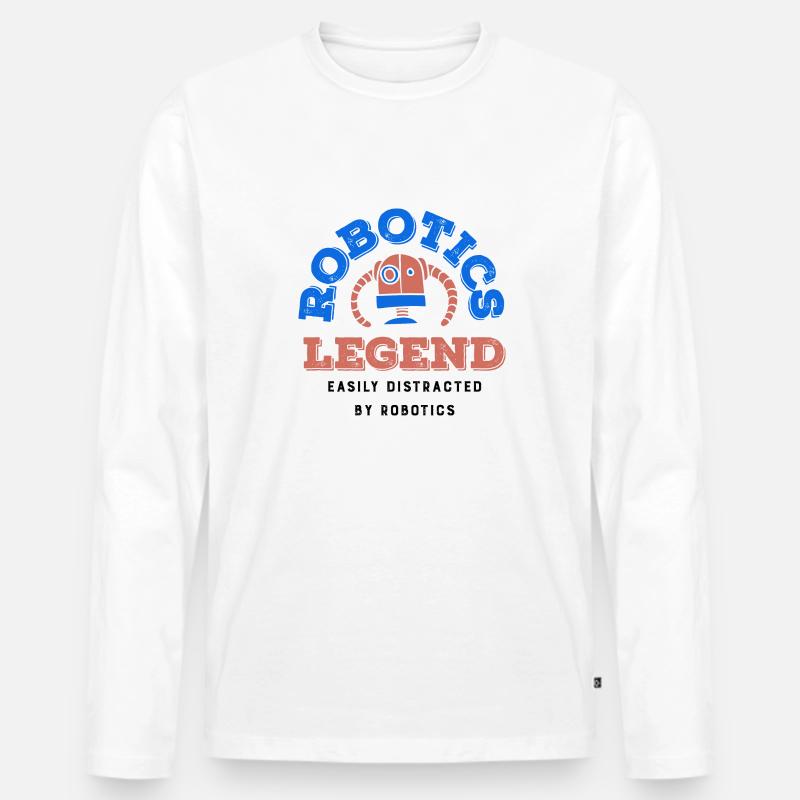 Robotics Legend Robot Engineer Technician - Men's Premium Organic Long Sleeve Shirt - white