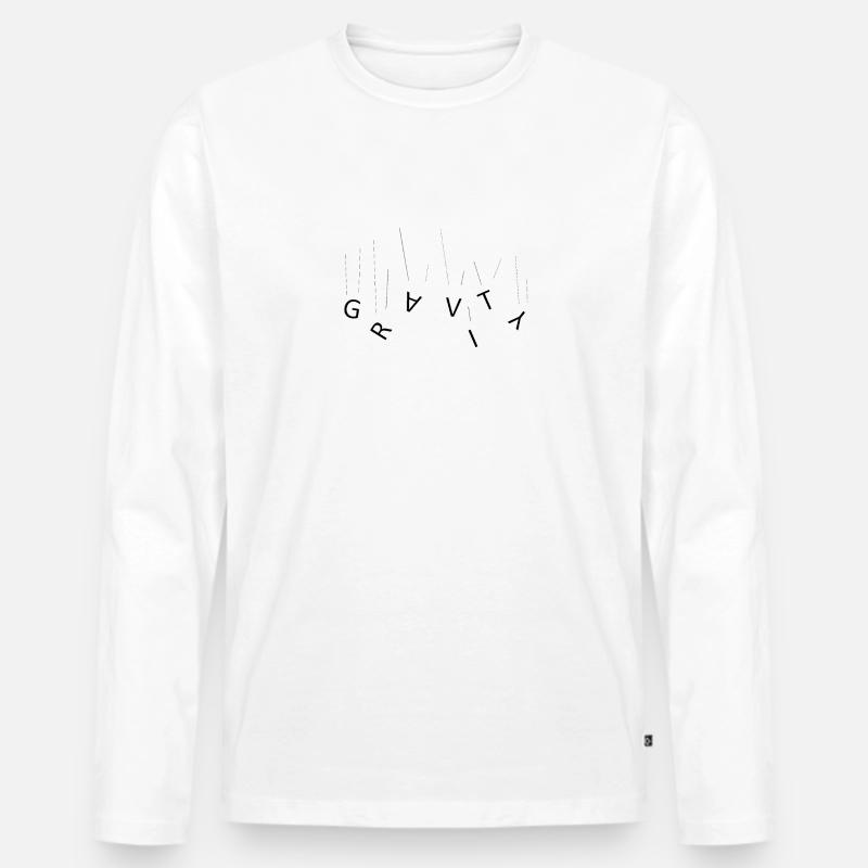 GRAVITY - Männer Premium Bio Langarmshirt - Weiß