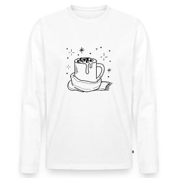 Chocolat chaud Nature Snow Cosy Winter Days - T-shirt manches longues Premium bio Homme - blanc - Devant - Nico (187cm)