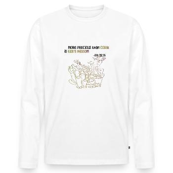 Récifs coralliens Wisdom Récifs coralliens Bible - T-shirt manches longues Premium bio Homme - blanc - Devant - Nico (187cm)