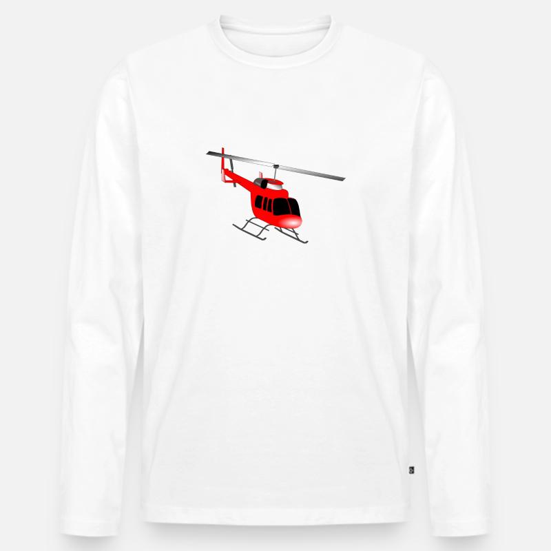 Helikopter - Männer Premium Bio Langarmshirt - Weiß