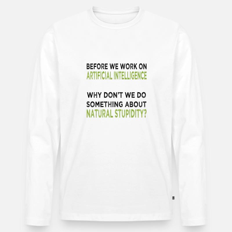 Künstliche Intelligenz - Männer Premium Bio Langarmshirt - Weiß