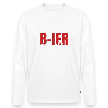 Meine Blutgruppe ist B ier Positiv - Männer Premium Bio Langarmshirt - Weiß - Vorne - Nico (187cm)