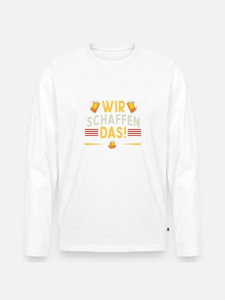 Wir schaffen das - Männer Premium Bio Langarmshirt - Weiß