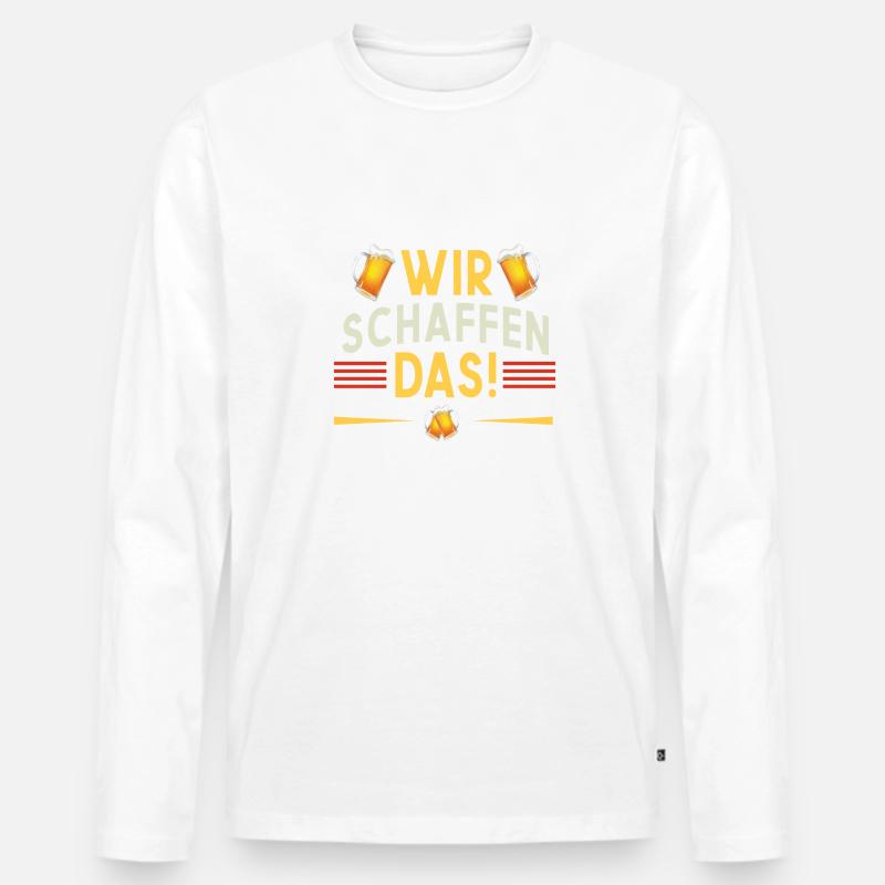 Wir schaffen das - Männer Premium Bio Langarmshirt - Weiß