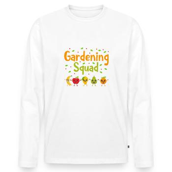 Gardening Squad Sweet Vegetables Natuurliefhebbers - Mannen Premium Bio shirt met lange mouwen - wit - Voor - Nico (187cm)