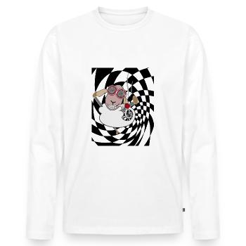Kiffer Schaf - Männer Premium Bio Langarmshirt - Weiß - Vorne - Nico (187cm)