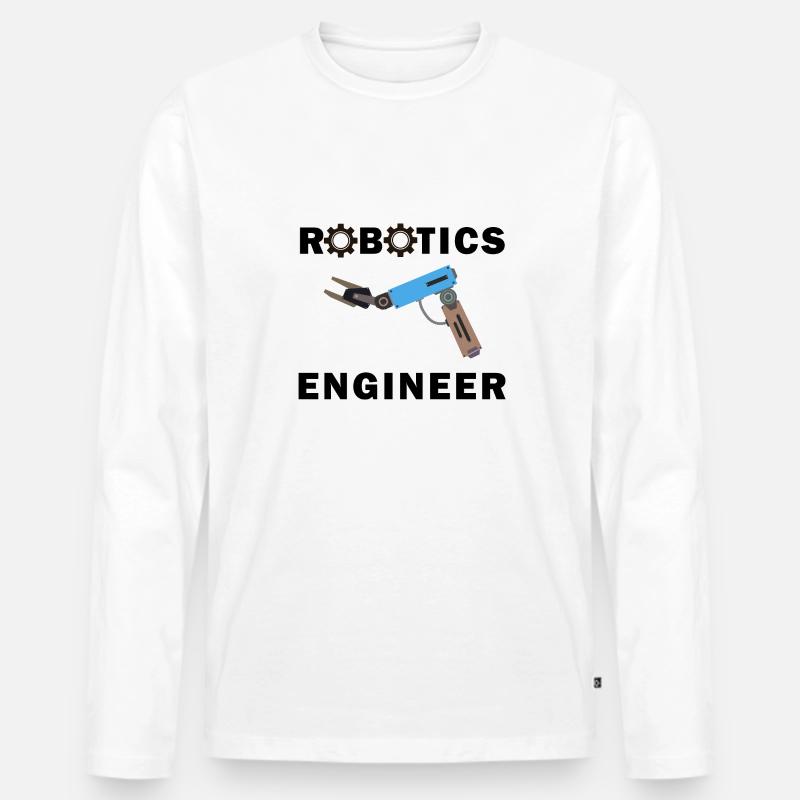 Robotik Ironic Quote Electronic Engineering - Männer Premium Bio Langarmshirt - Weiß