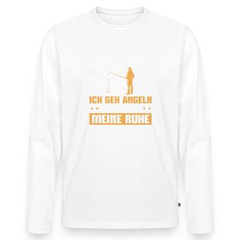 Angeln Angelsport Fischen Angler Geschenkidee - Männer Premium Bio Langarmshirt - Weiß - Vorne - Nico (187cm)