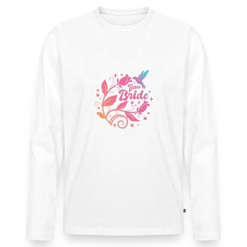 JGA Bachelorette Party - Team Bride - Wreath - Men's Premium Organic Long Sleeve Shirt - white - Front - Nico (187cm)