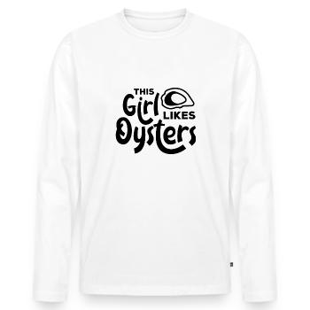 Fruits de mer Chef Huîtres Nature Vin - T-shirt manches longues Premium bio Homme - blanc - Devant - Nico (187cm)