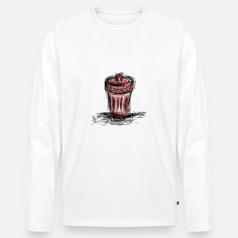 Müll eimer - Männer Premium Bio Langarmshirt - Weiß