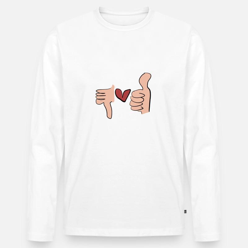 like herz - Männer Premium Bio Langarmshirt - Weiß
