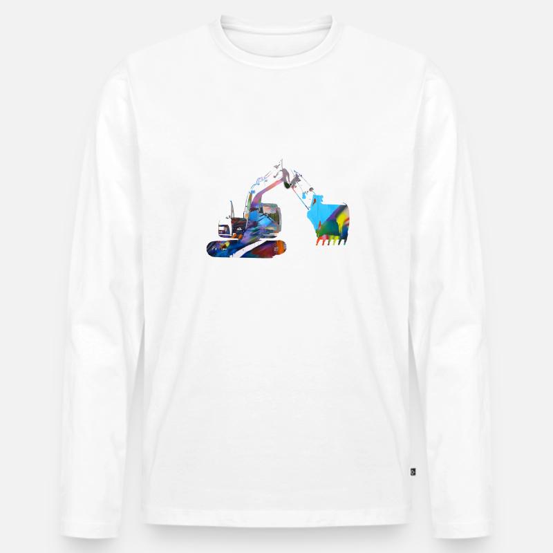 bagger,baggerfahren,baggerfahren,graffiti - Männer Premium Bio Langarmshirt - Weiß